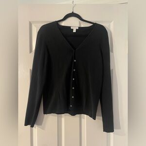 Charter Club Black Silk-Blend Cardigan